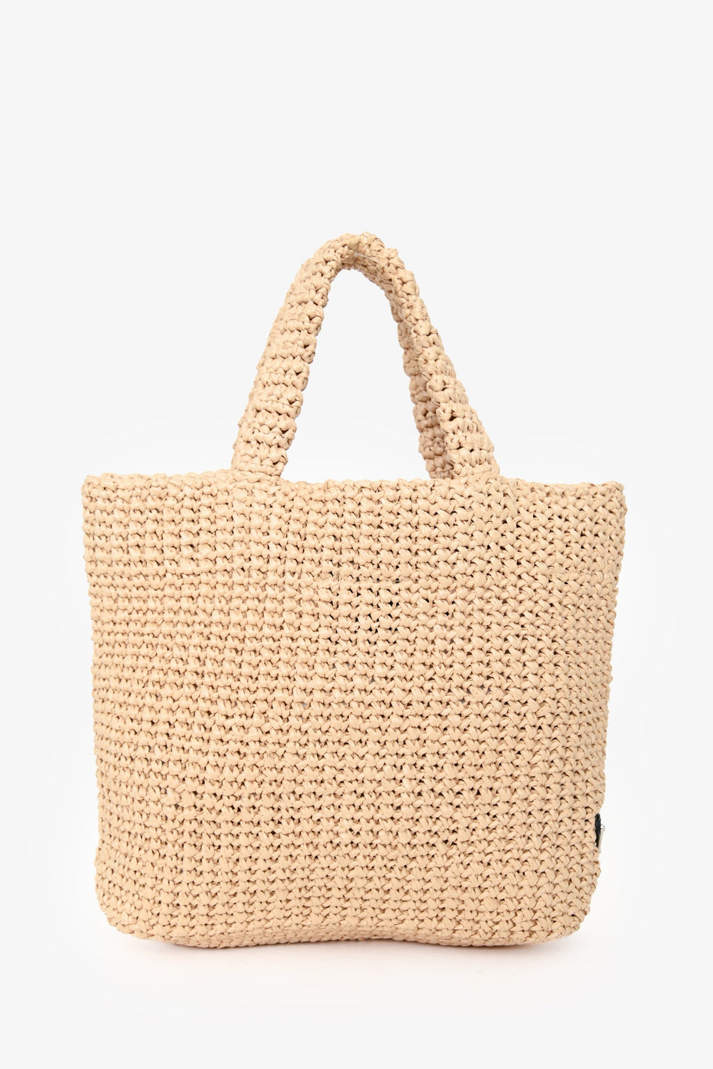 Prada Beige Raffia Logo-Embroidered Crochet Small Tote Bag