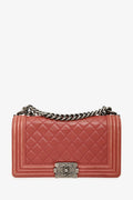 Chanel™ 2012 Peach Lambskin Medium Boy Bag
