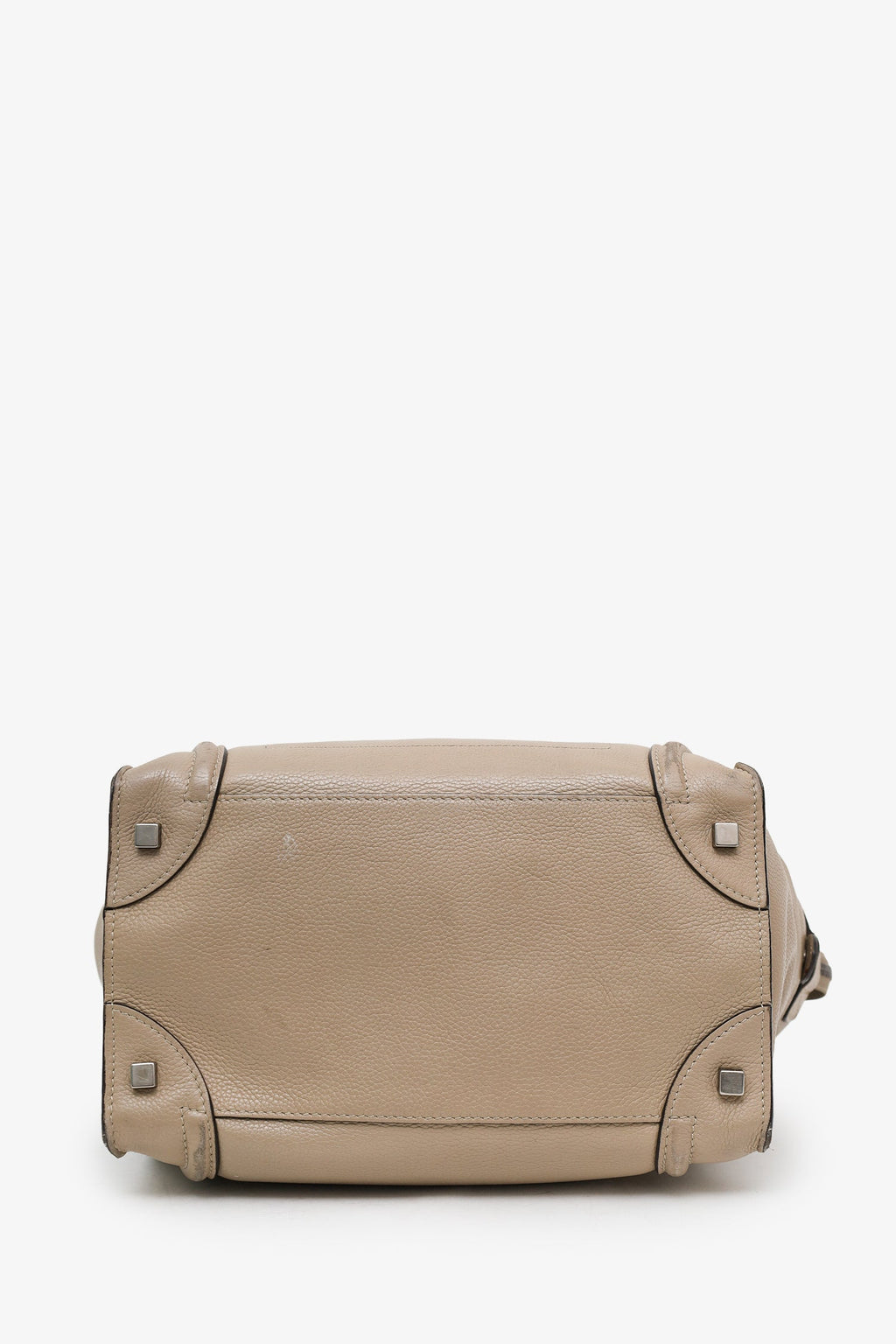 Celine Taupe Grained Leather Mini Luggage Tote