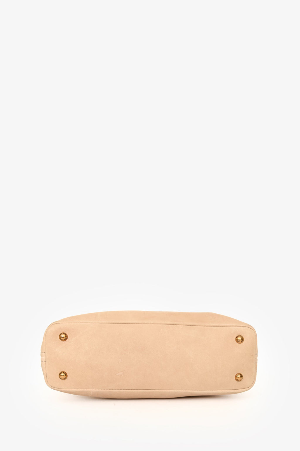 Miu Miu 2024 Runway Beige Nappa Leather Archive 2009 Aventure Top Handle Bag With Strap