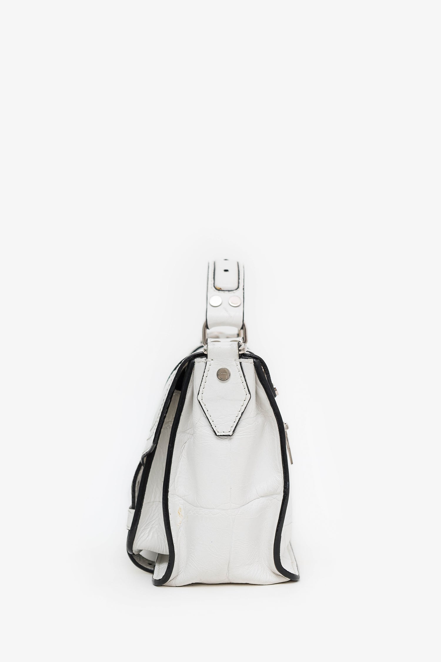 Proenza Schouler White Leather Top Handle Bag With Strap