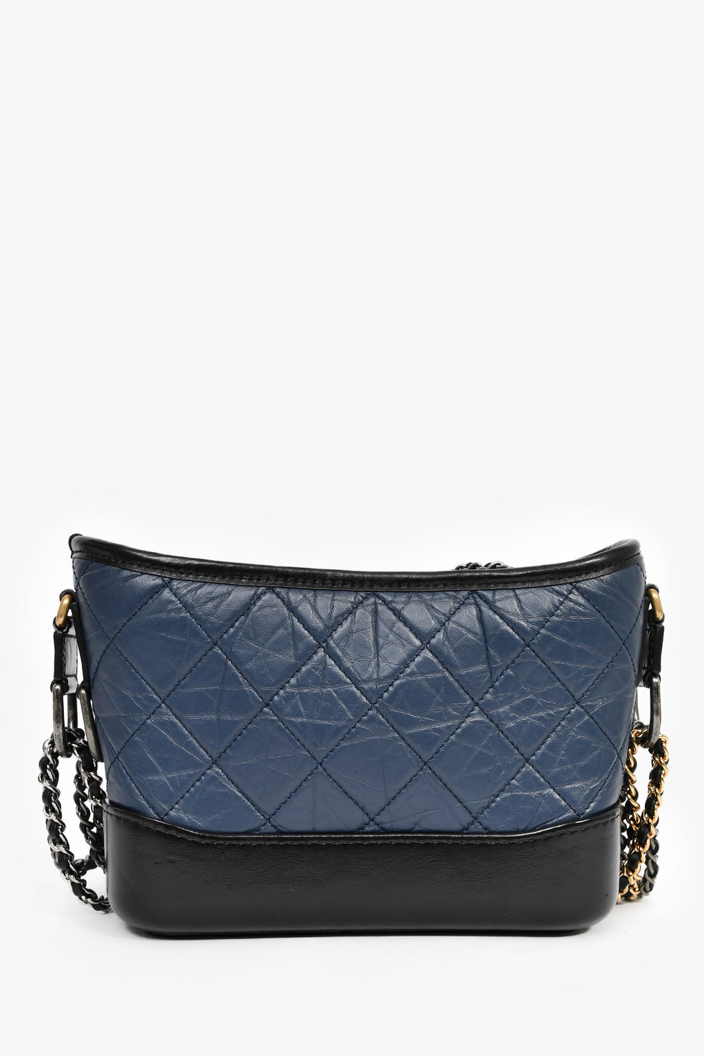 Chanel™ 2018/19 Navy Blue/Black Quilted Lambskin Small Gabrielle Bag