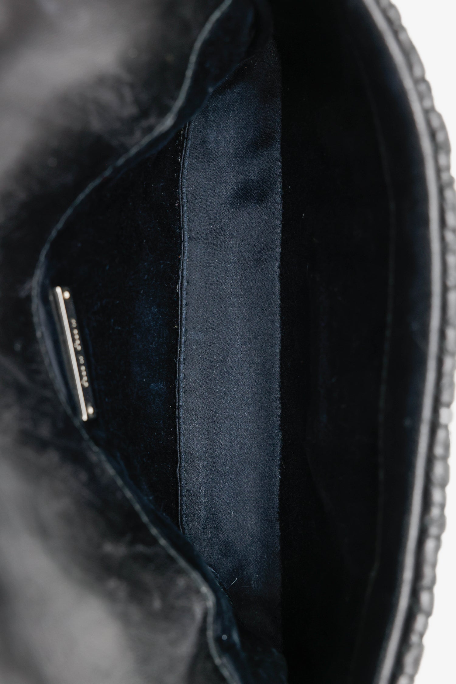 Miu Miu Black Matelasse Nappa Leather Crystal Embellished Shoulder Bag With Strap