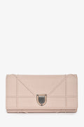 Christian Dior 2017 Blush Pink Leather Diorama Wallet On Chain