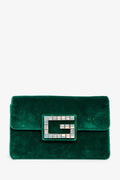 Gucci Green Velvet GG Crystal 'Broadway' Mini Shoulder Bag