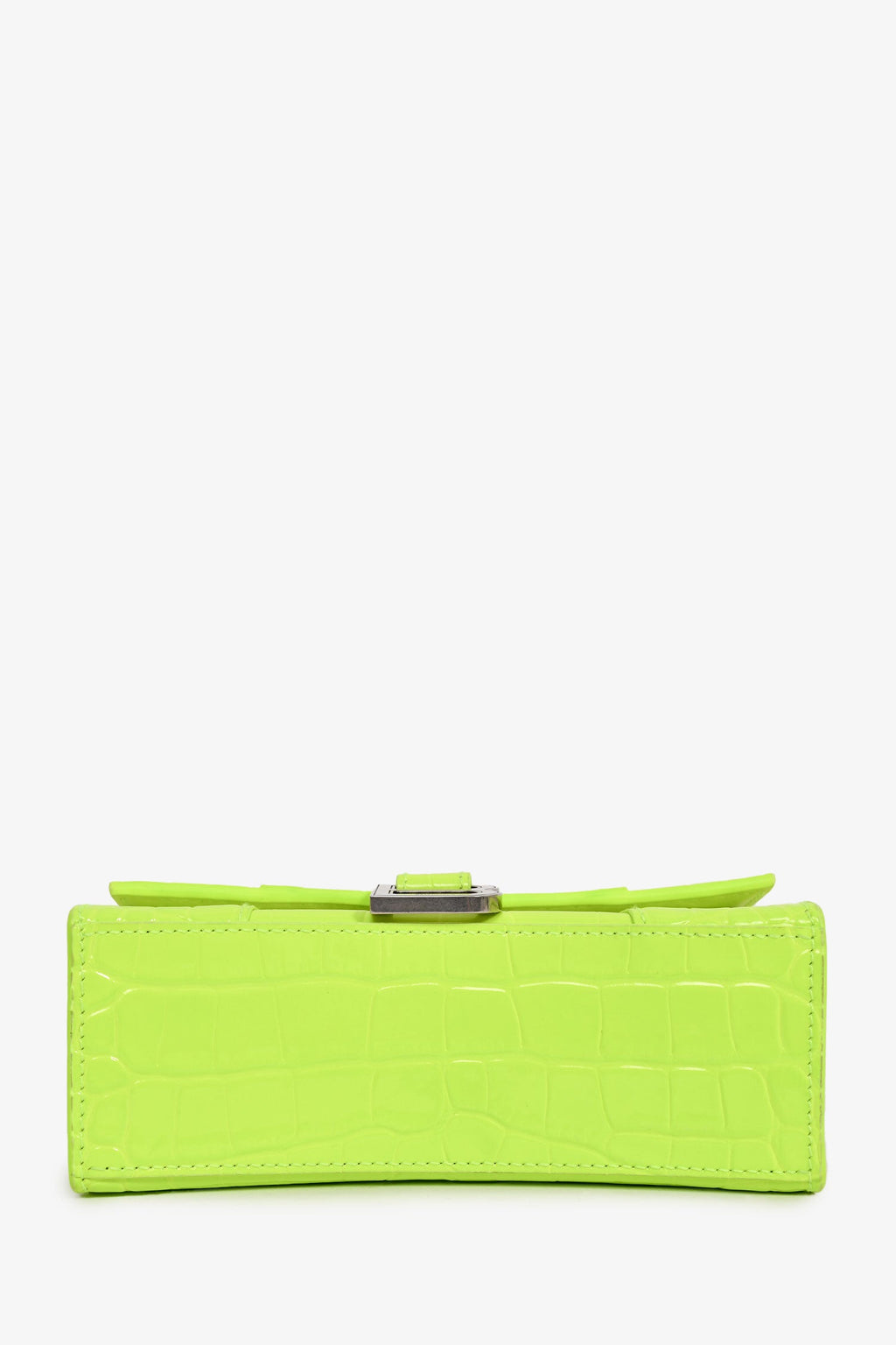 Balenciaga Neon Yellow  Croc Embossed XS Hourglass Top Handle Bag
