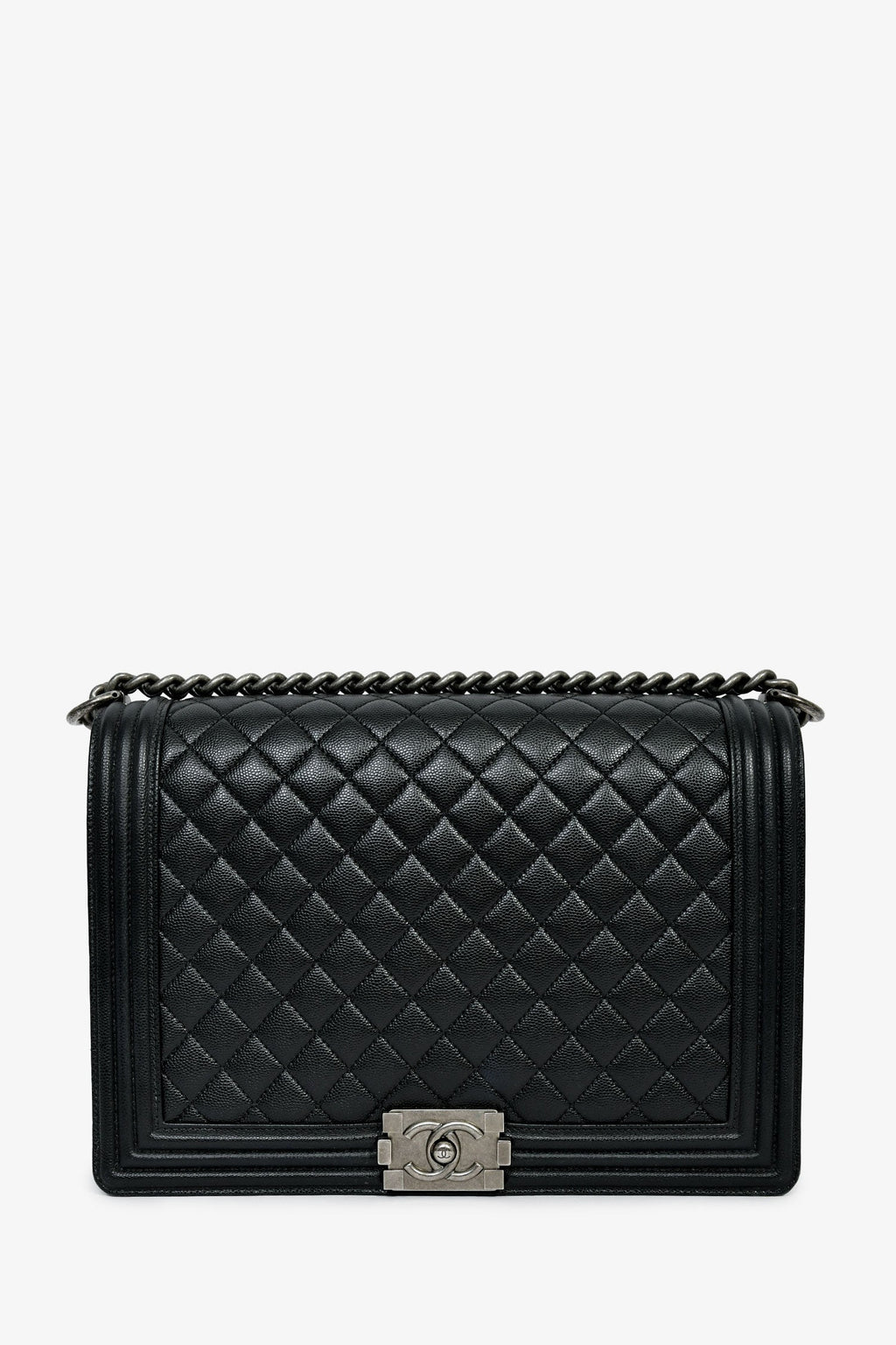 Chanel™ 2018 Black Caviar Large Boy Bag