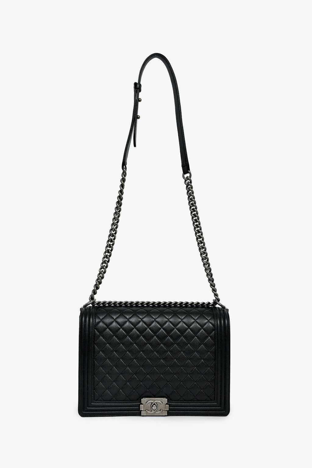 Chanel™ 2018 Black Caviar Large Boy Bag