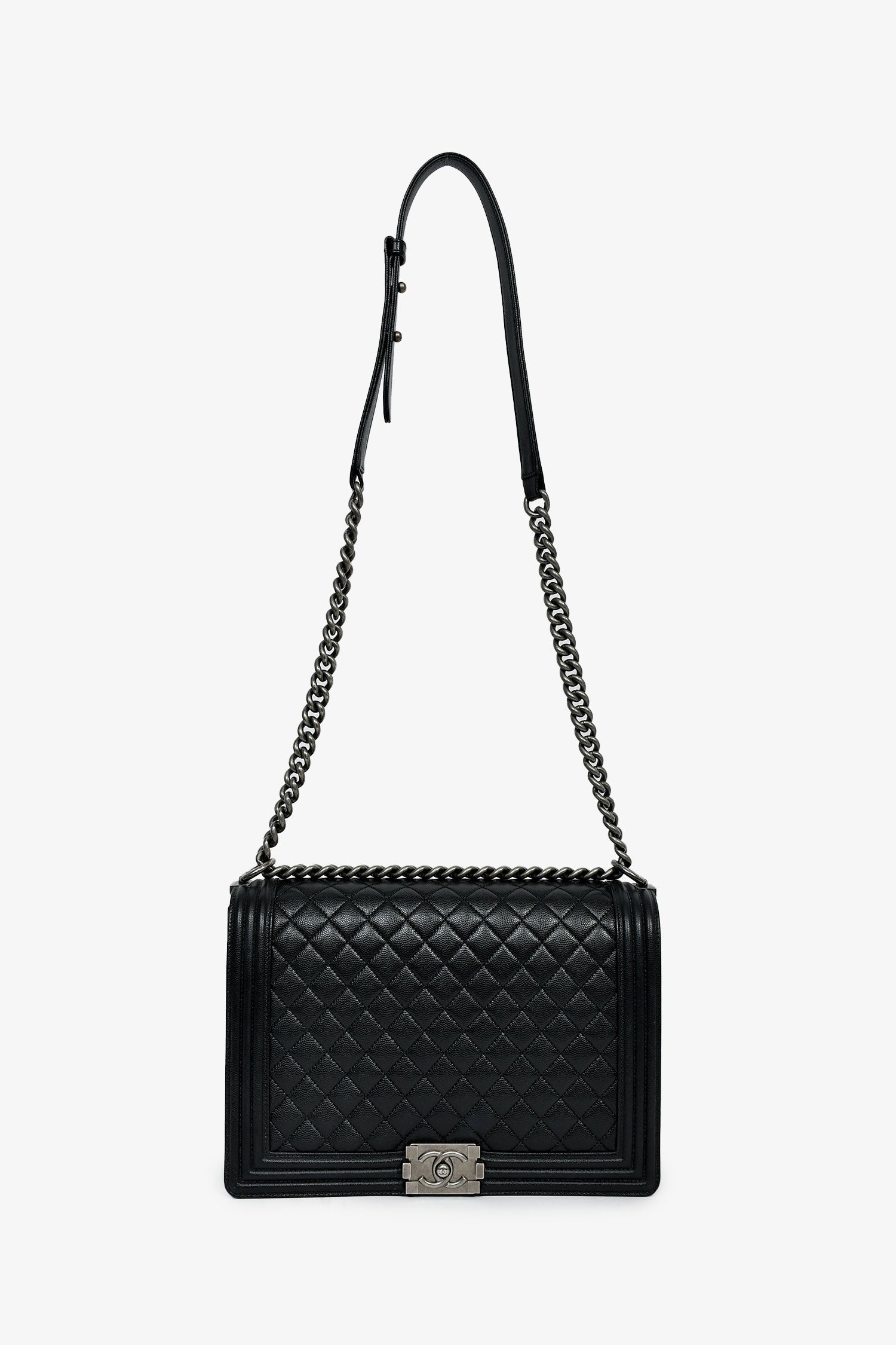 Chanel™ 2018 Black Caviar Large Boy Bag