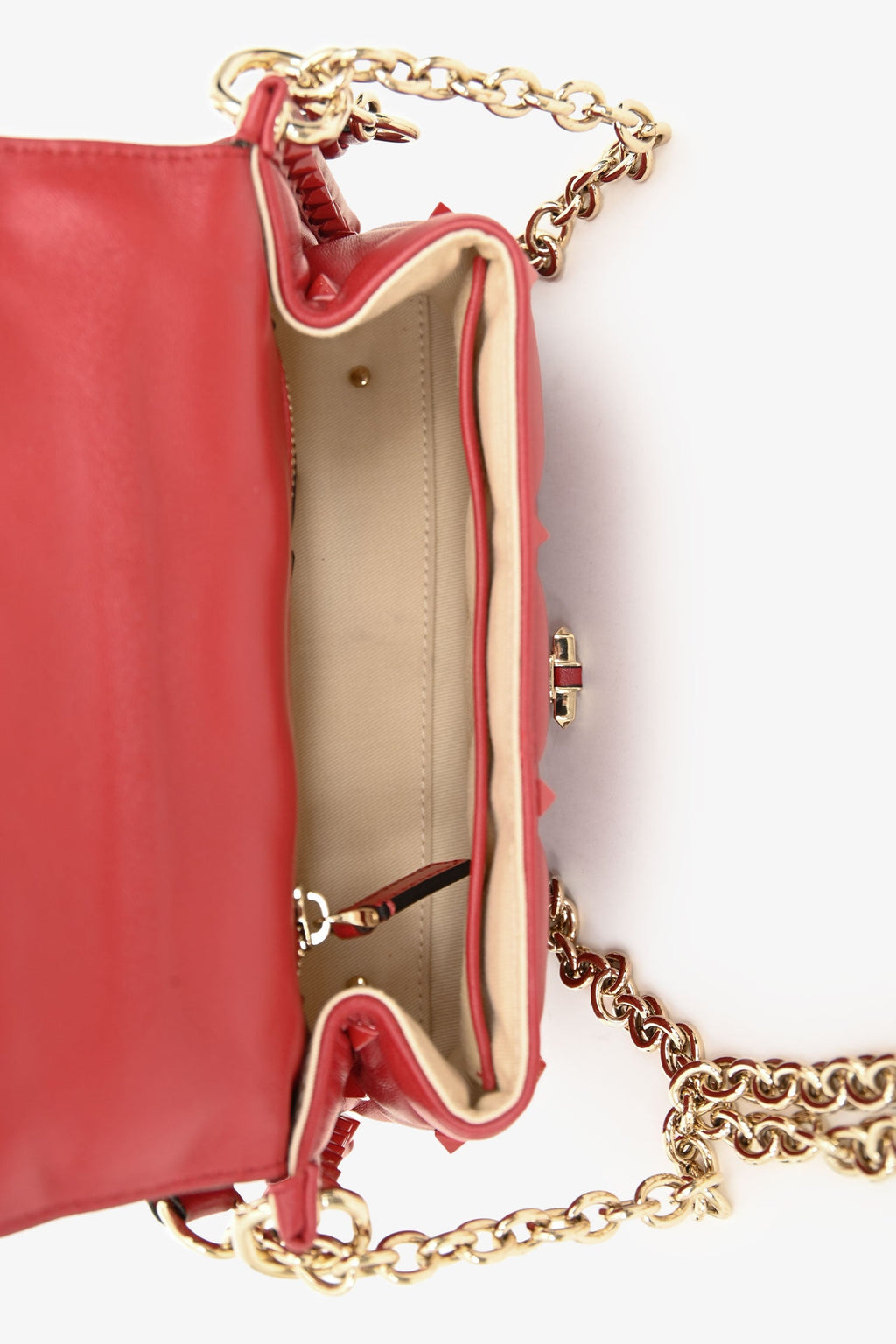 Valentino Red Quilted Leather Medium Candystud Top Handle Crossbody Bag