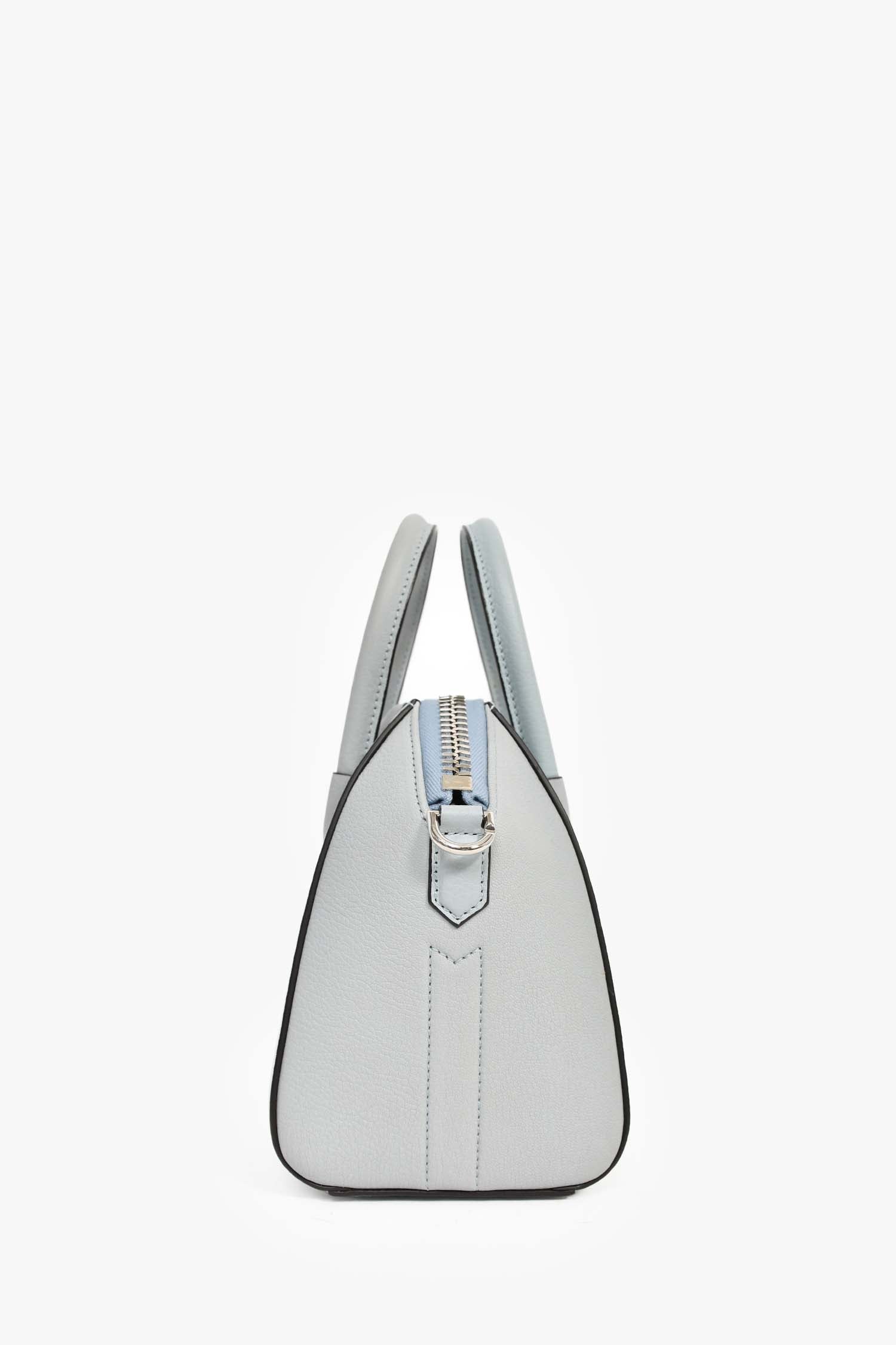 Givenchy Light Blue Leather Mini Antigona Bag With Strap
