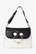 JW Anderson White/Black Leather Medium Pierce Bag