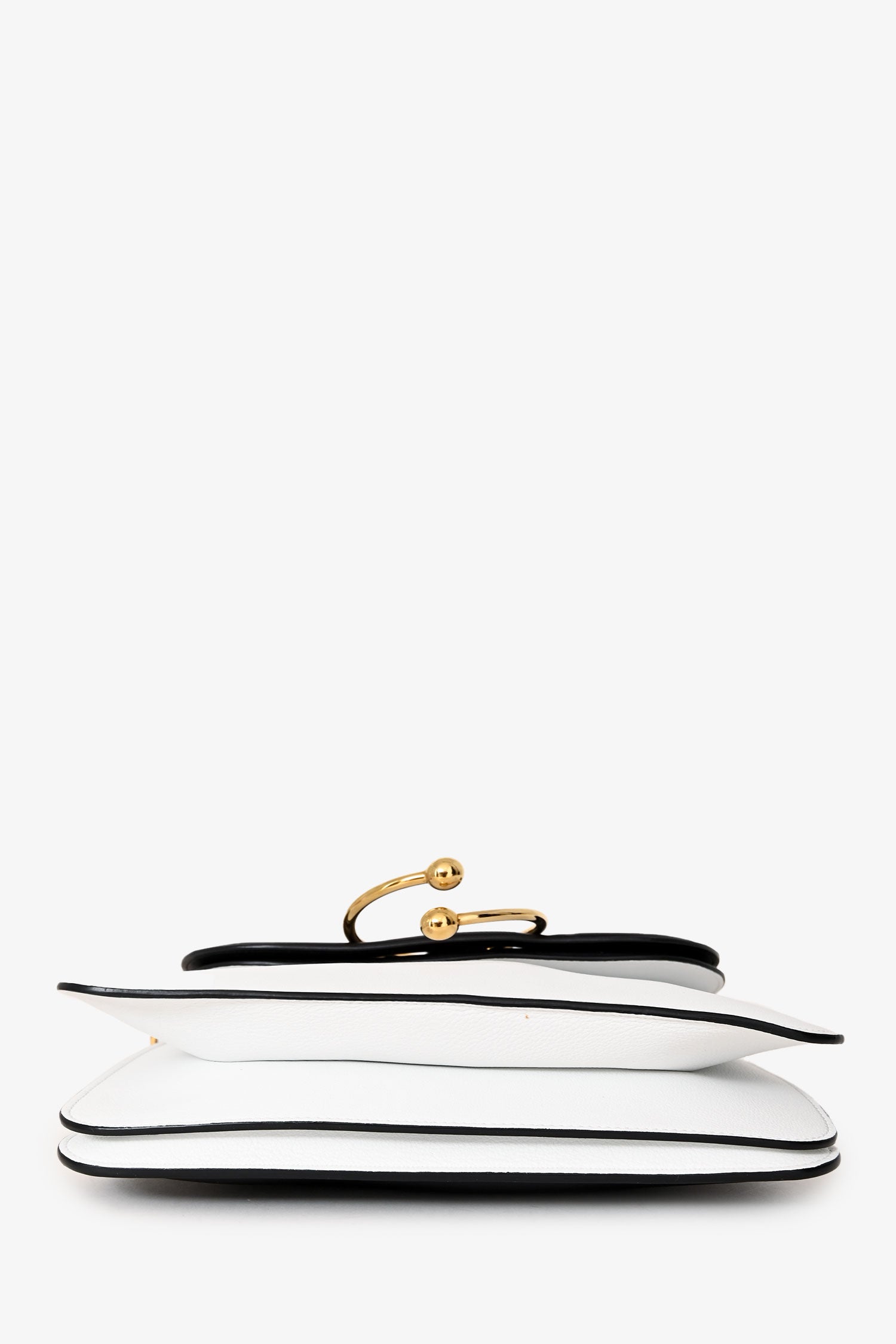 JW Anderson White/Black Leather Medium Pierce Bag