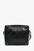Gucci Black GG Embossed Leather Soft Trunk Messenger Bag