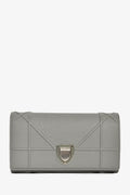 Christian Dior 2017 Grey Leather 'Diorama' Wallet On Chain