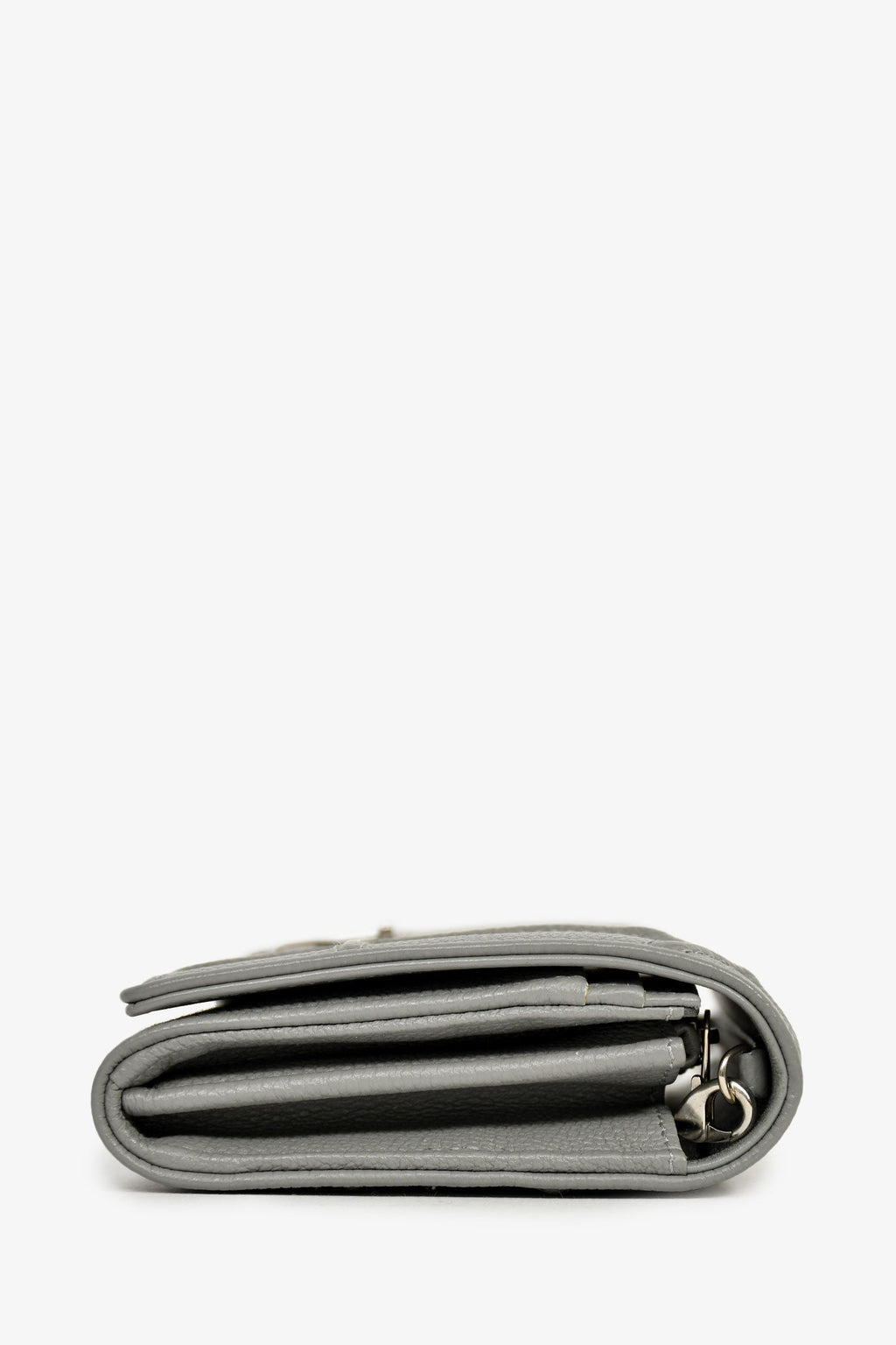 Christian Dior 2017 Grey Leather 'Diorama' Wallet On Chain