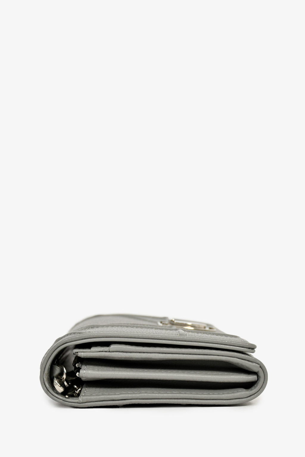 Christian Dior 2017 Grey Leather 'Diorama' Wallet On Chain
