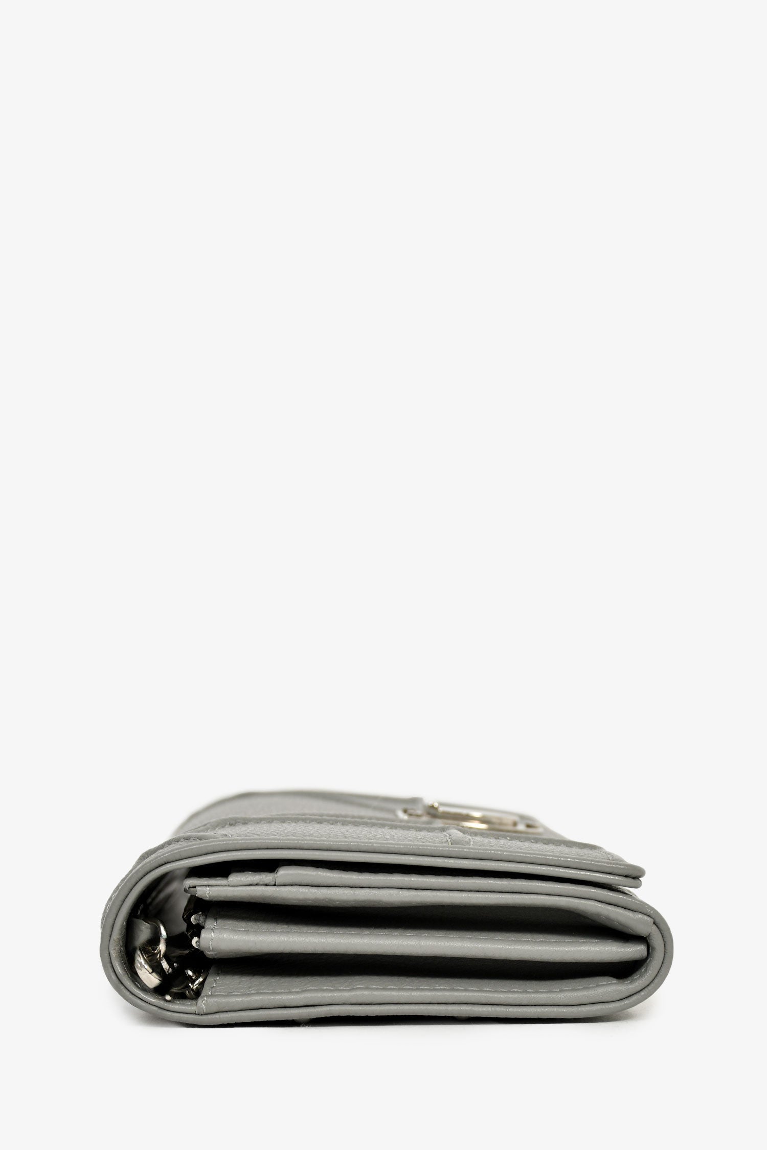 Christian Dior 2017 Grey Leather 'Diorama' Wallet On Chain