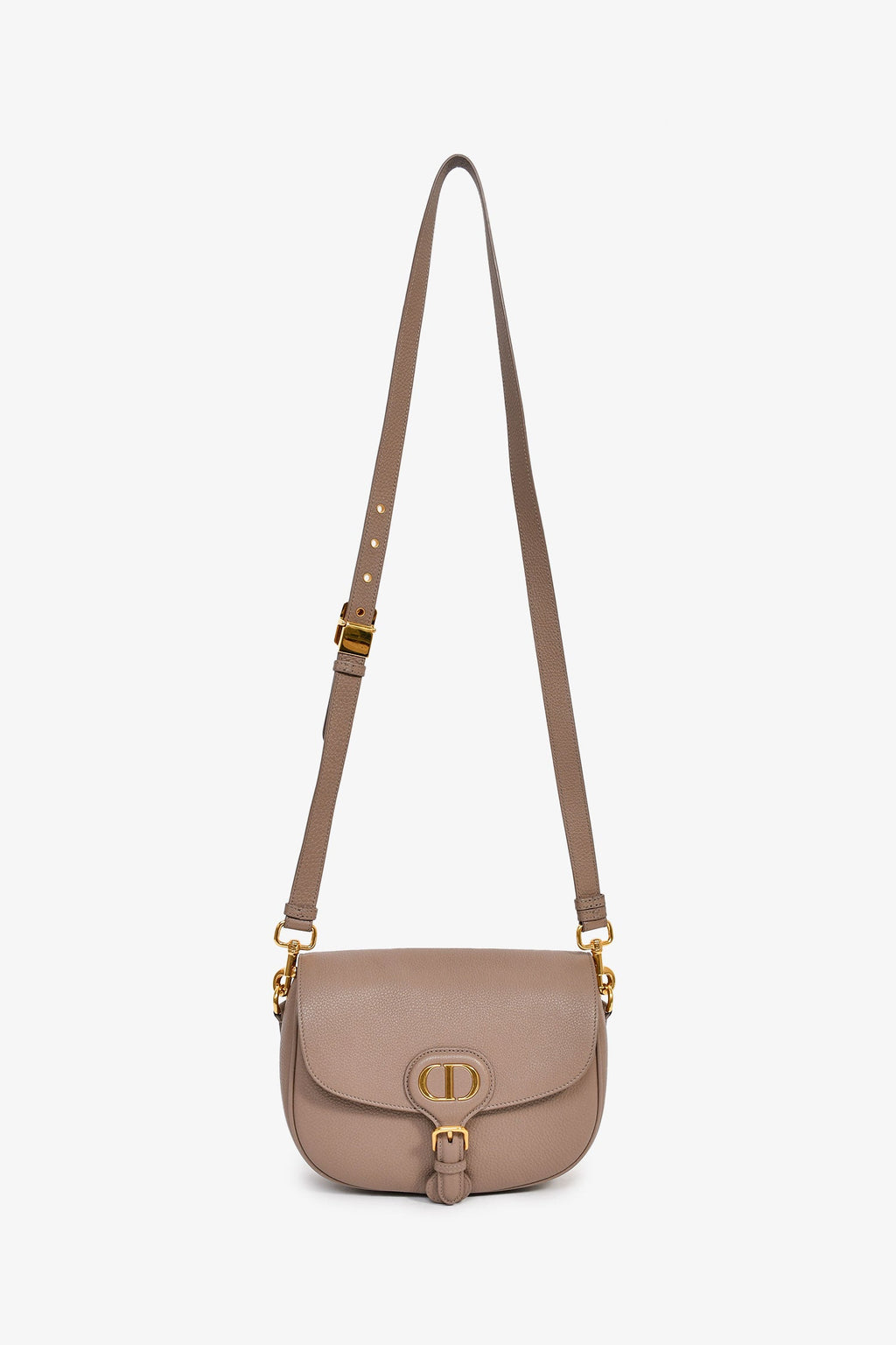Christian Dior 2021 Taupe Grained Calfskin Medium Bobby Crossbody Bag