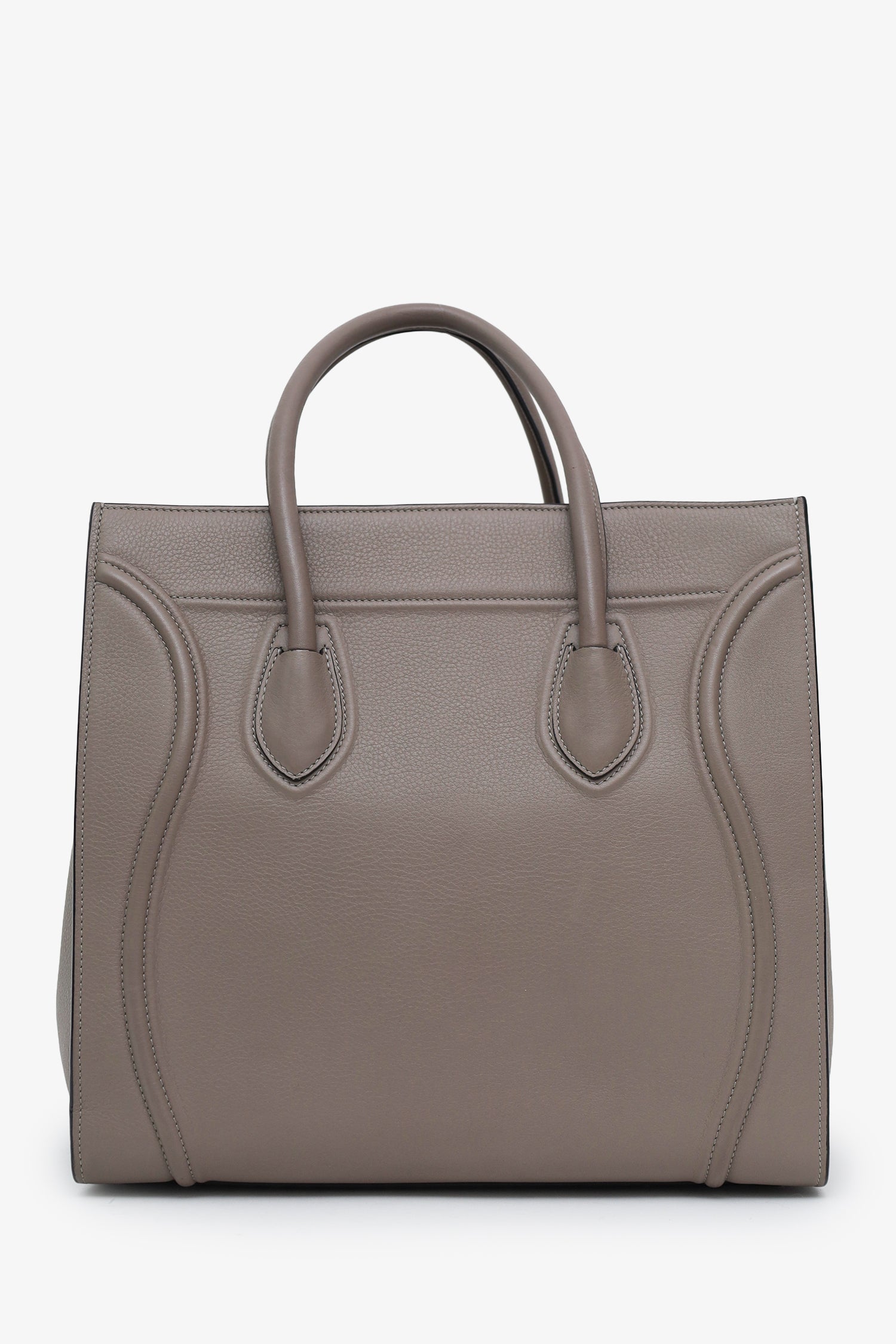 Celine Grey Grained Leather Phantom Luggage Handbag Bag