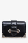 Prada Black Leather Cahier Chain Shoulder Bag