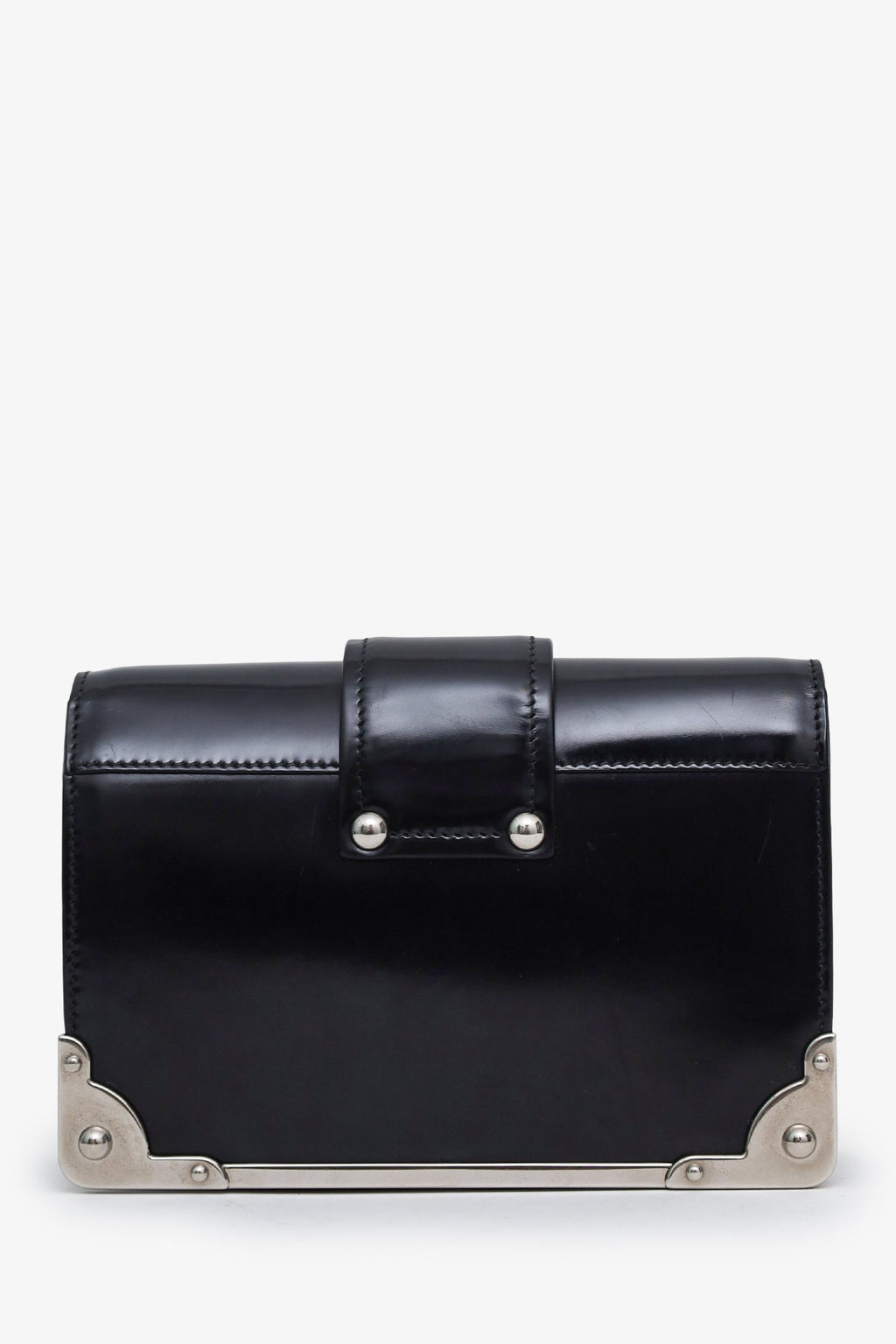 Prada Black Leather Cahier Chain Shoulder Bag