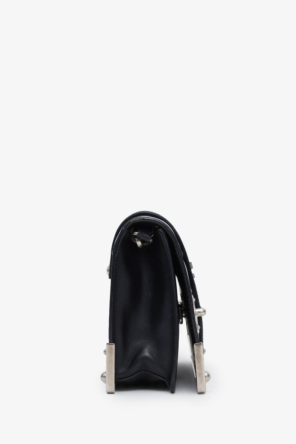 Prada Black Leather Cahier Chain Shoulder Bag