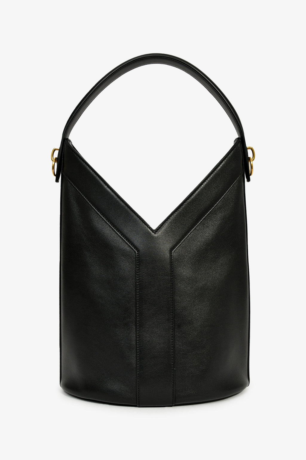 Saint Laurent Black Leather Y Bucket Top Handle Bag