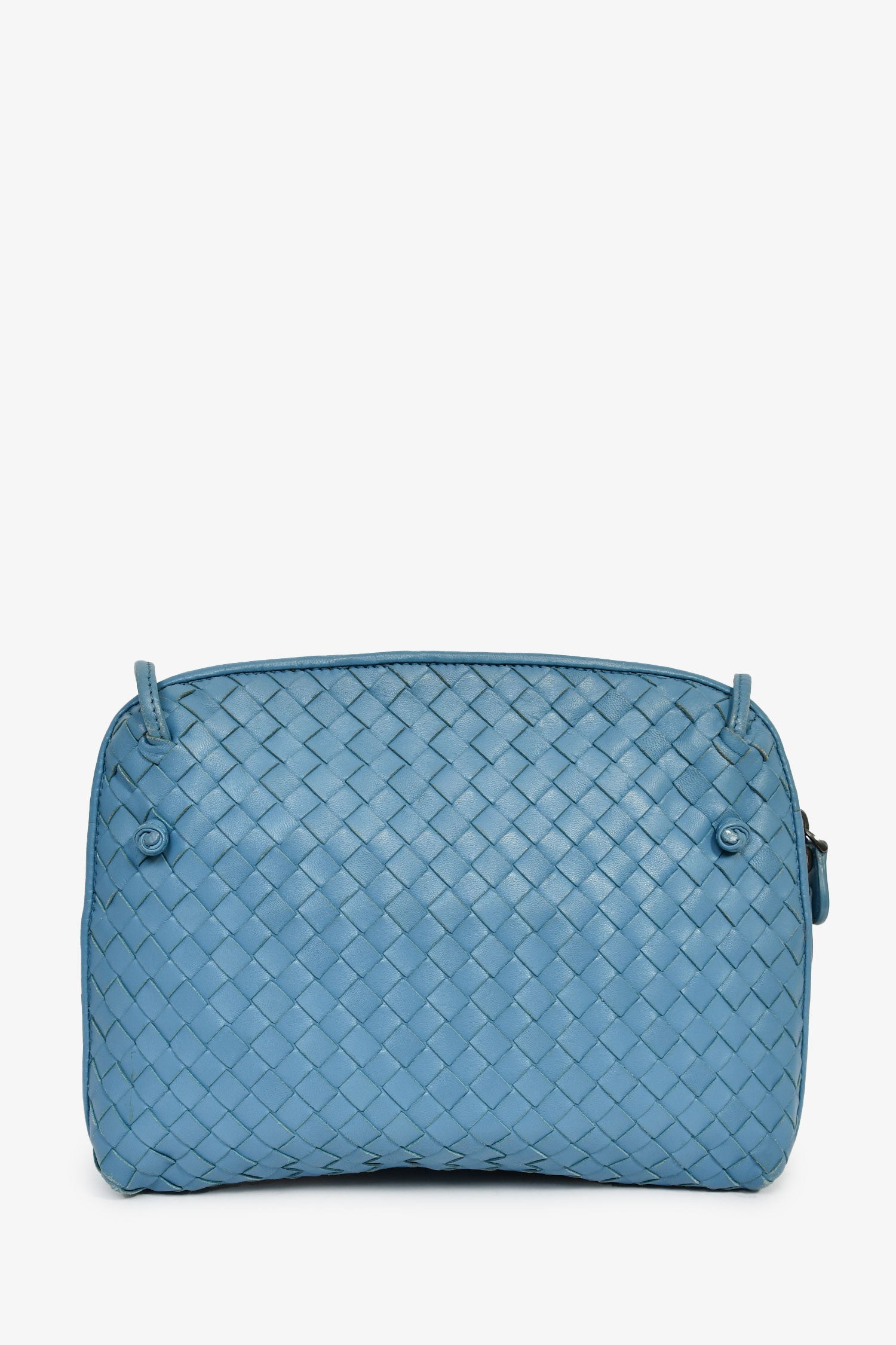 Bottega Veneta Blue Intrecciato Leather Crossbody Bag