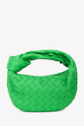 Bottega Veneta Green Leather Intrecciato Mini Jodie