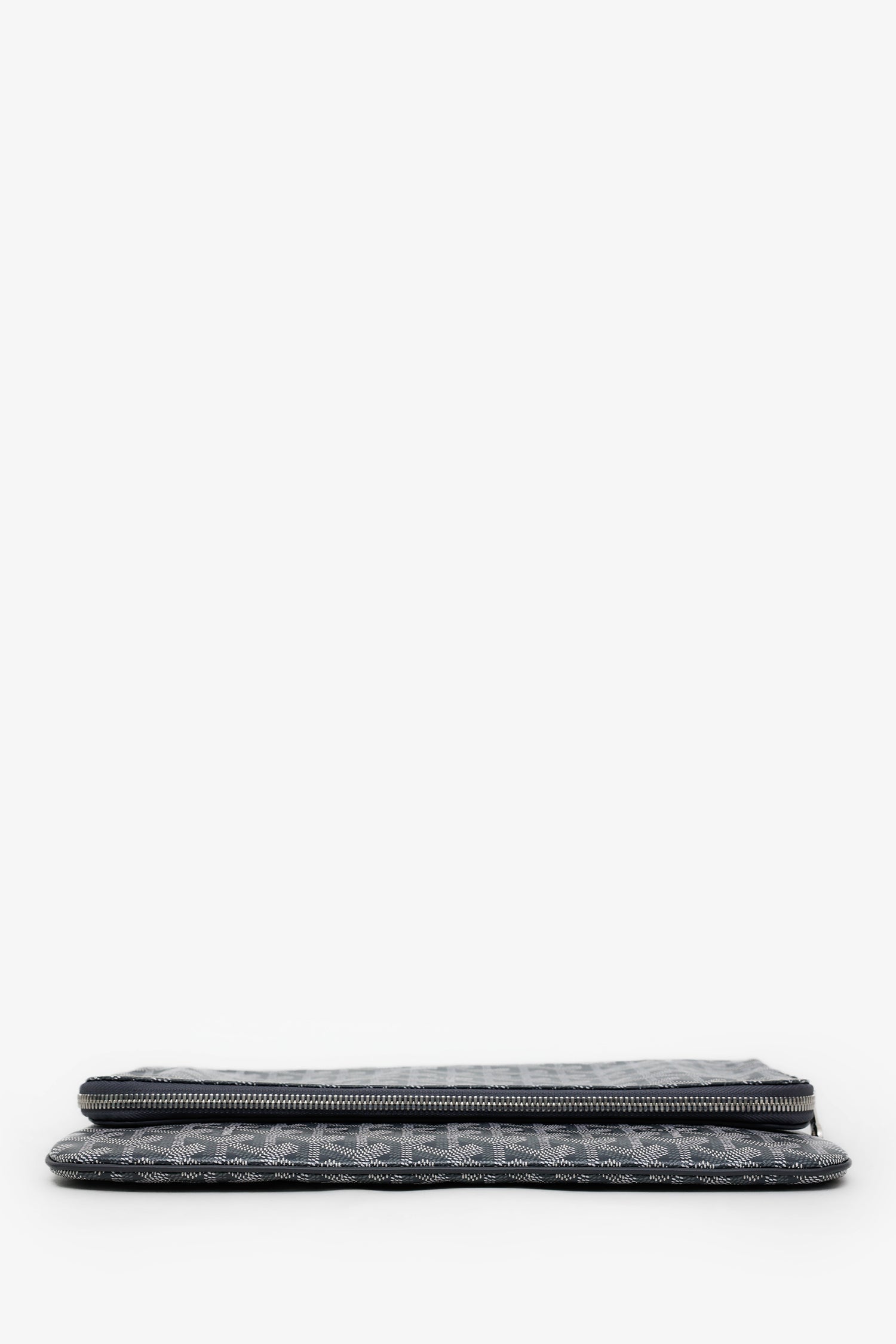 Goyard Grey Goyardine Leather 'Sainte Marie' GM Clutch