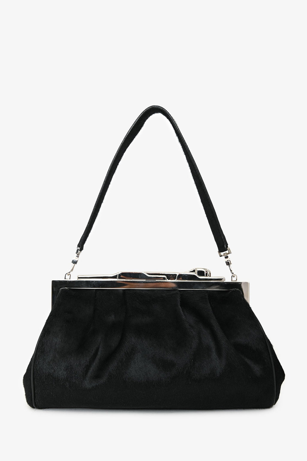 Cartier Black Pony Hair 'Panthere' Clutch With Strap