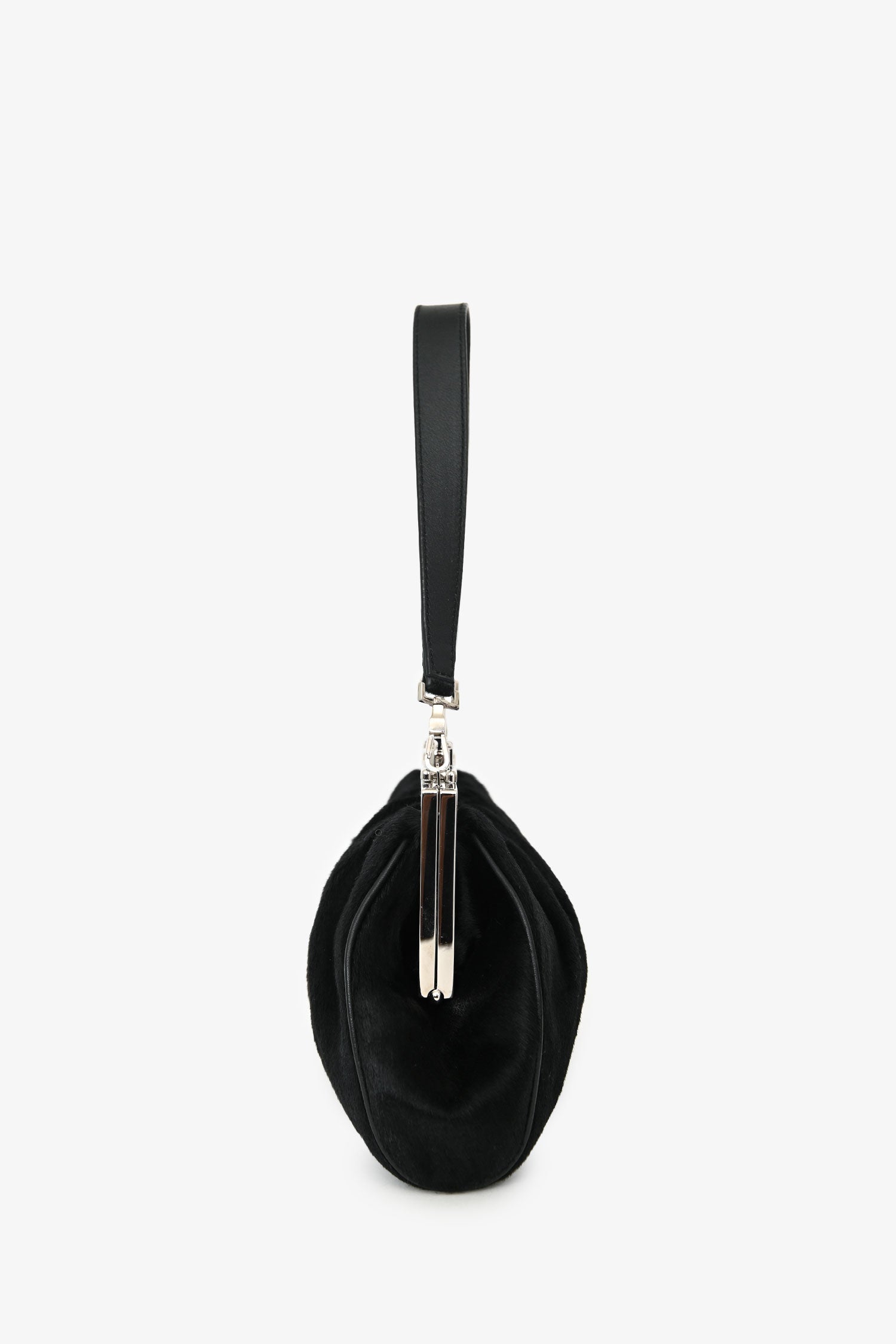 Cartier Black Pony Hair 'Panthere' Clutch With Strap