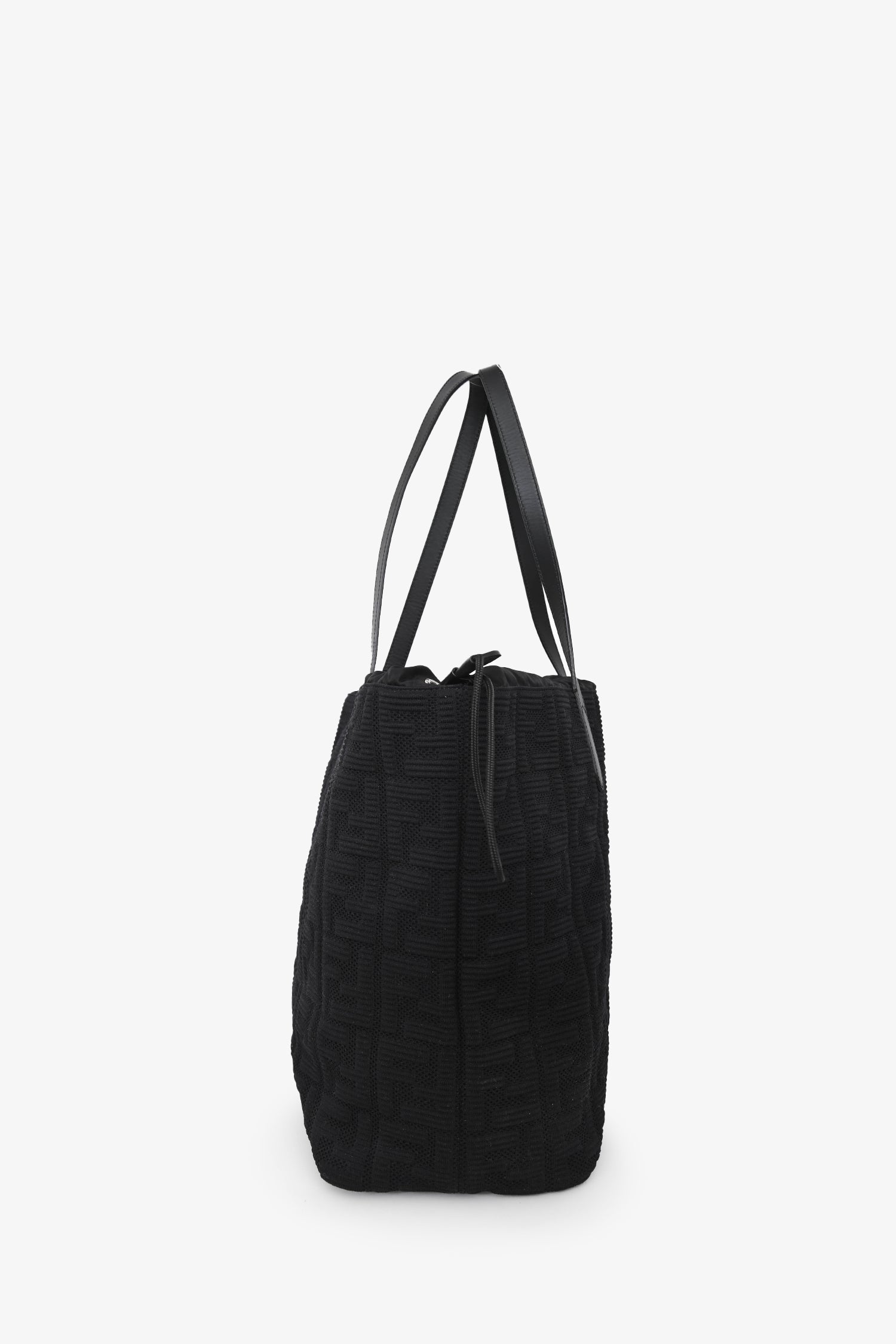Fendi Black Nylon Zucca FF Drawstring Tote Bag
