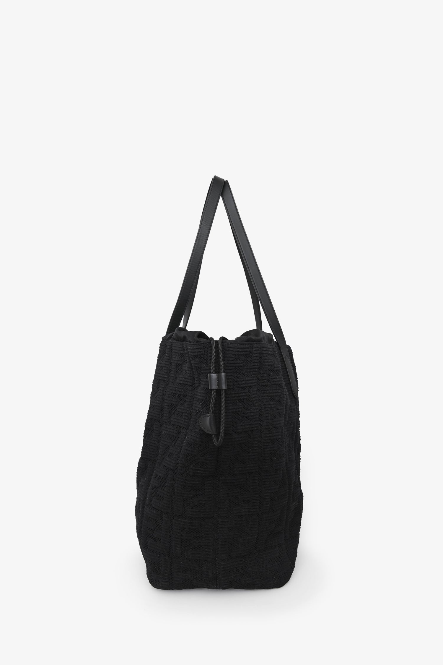 Fendi Black Nylon Zucca FF Drawstring Tote Bag