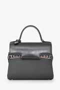 Delvaux Grey Leather Tempête Crush PM Top Handle