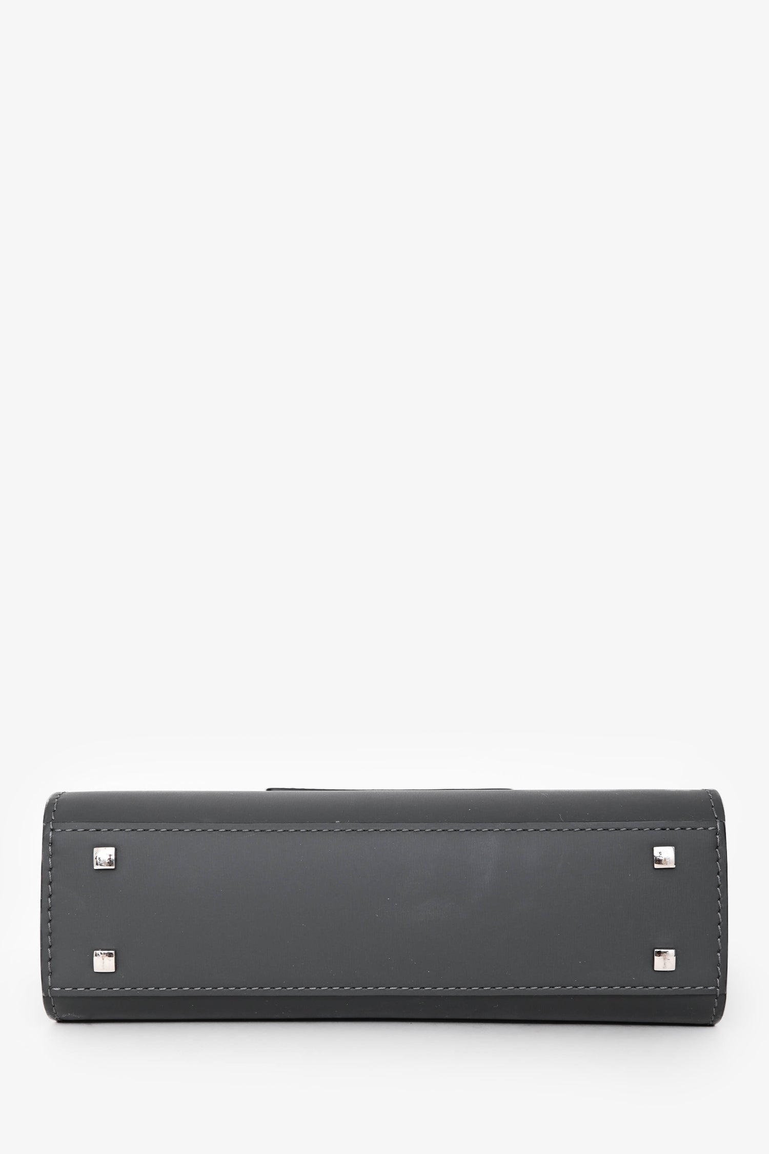 Delvaux Grey Leather Tempête Crush PM Top Handle