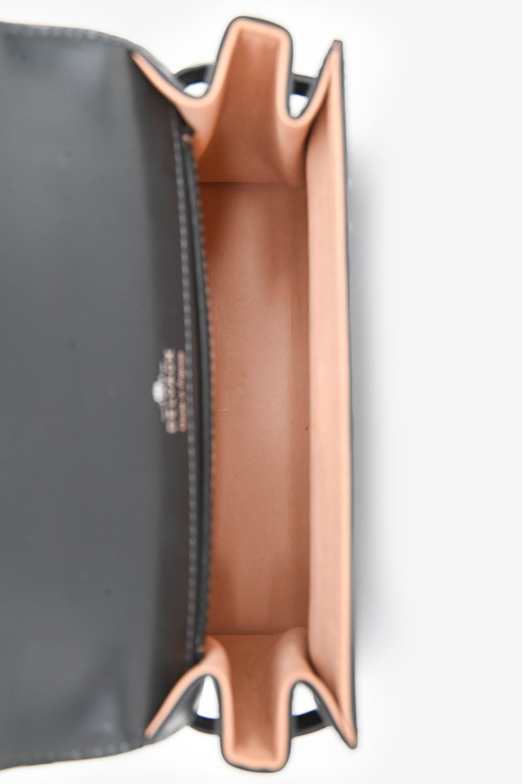 Delvaux Grey Leather Tempête Crush PM Top Handle