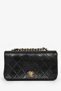 Chanel™ 1989-91 Black Quilted Lambskin Mini Rectangular Full Flap Bag