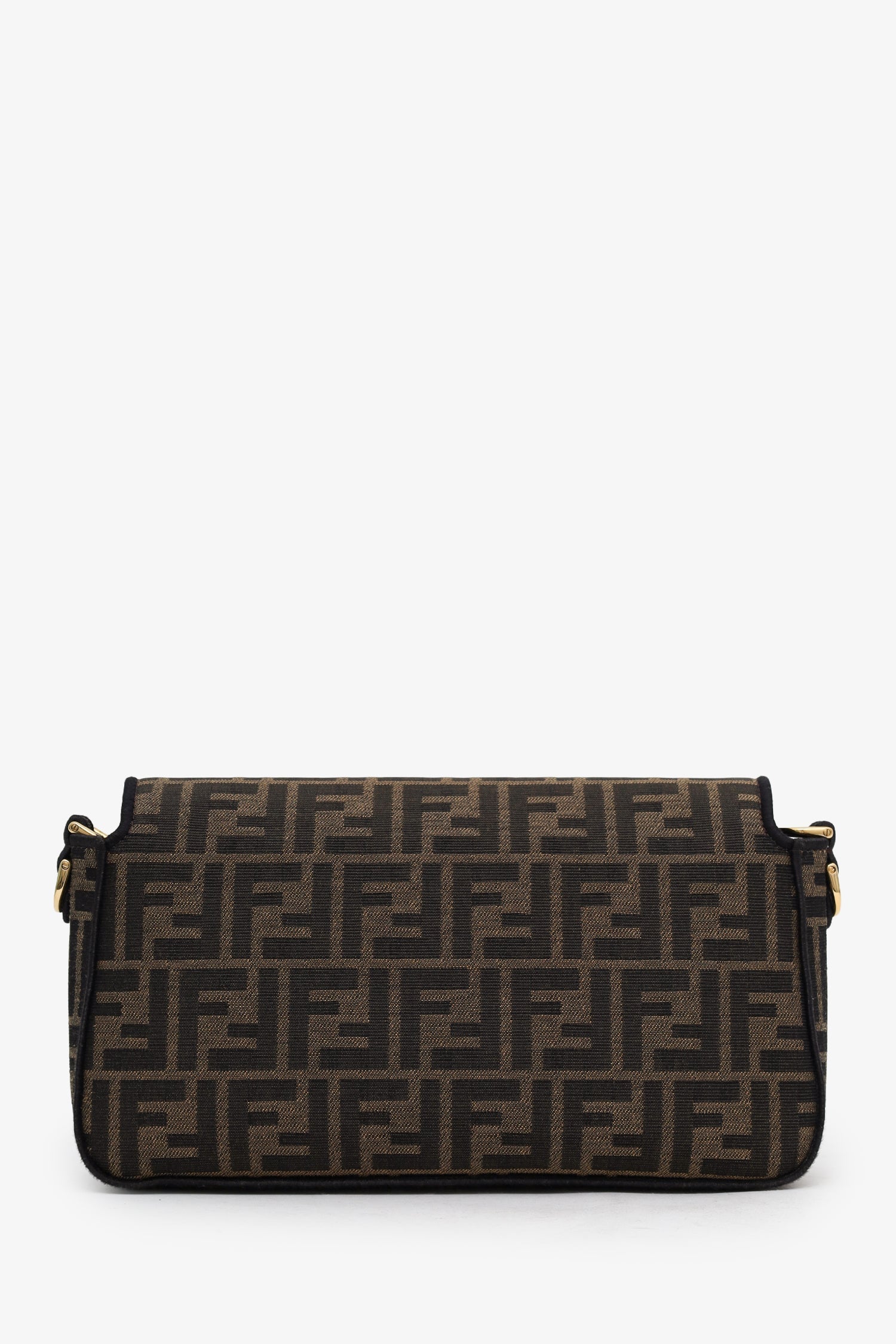 Fendi Brown Zucca Jacquard FF 1974 Medium Baguette Crossbody