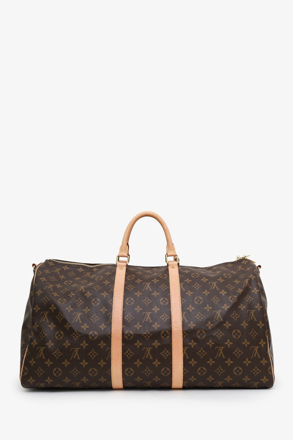 Louis Vuitton Monogram Canvas/Leather Keepall Microchip Bandoulière 55 With Strap