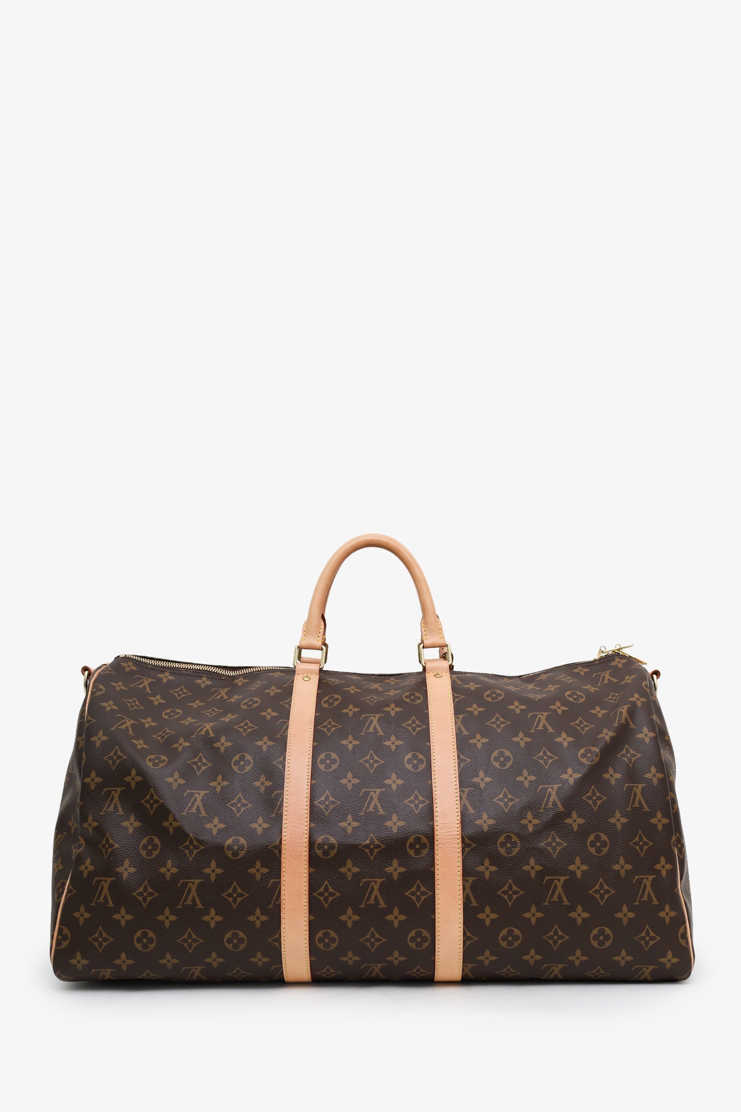 Louis Vuitton Monogram Canvas/Leather Keepall Microchip Bandoulière 55 With Strap