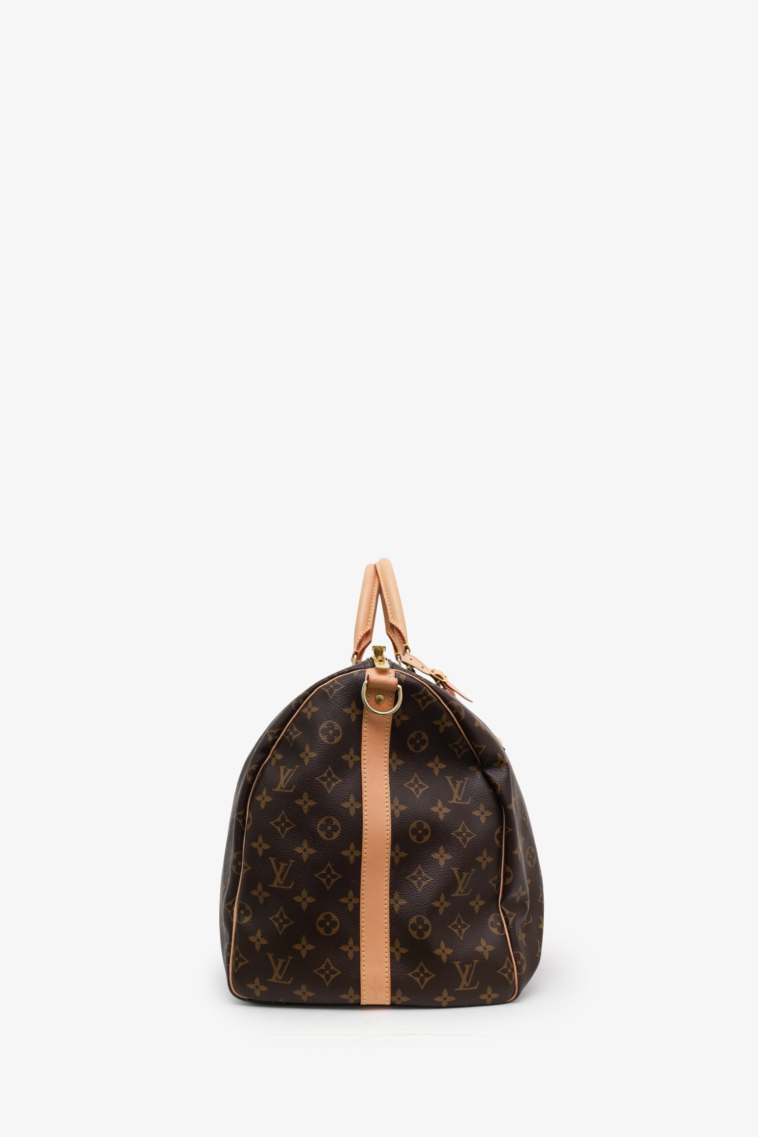 Louis Vuitton Monogram Canvas/Leather Keepall Microchip Bandoulière 55 With Strap