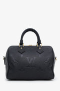 Louis Vuitton Black Monogram Giant Empreinte Leather Speedy 25 NM Bandouliere Bag With Strap