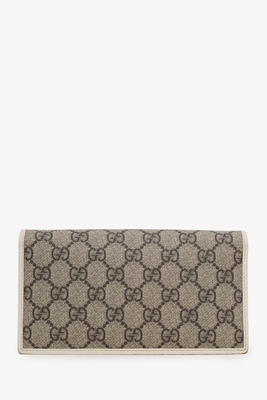Gucci White Canvas/Leather Horsebit 1955 Wallet On Chain