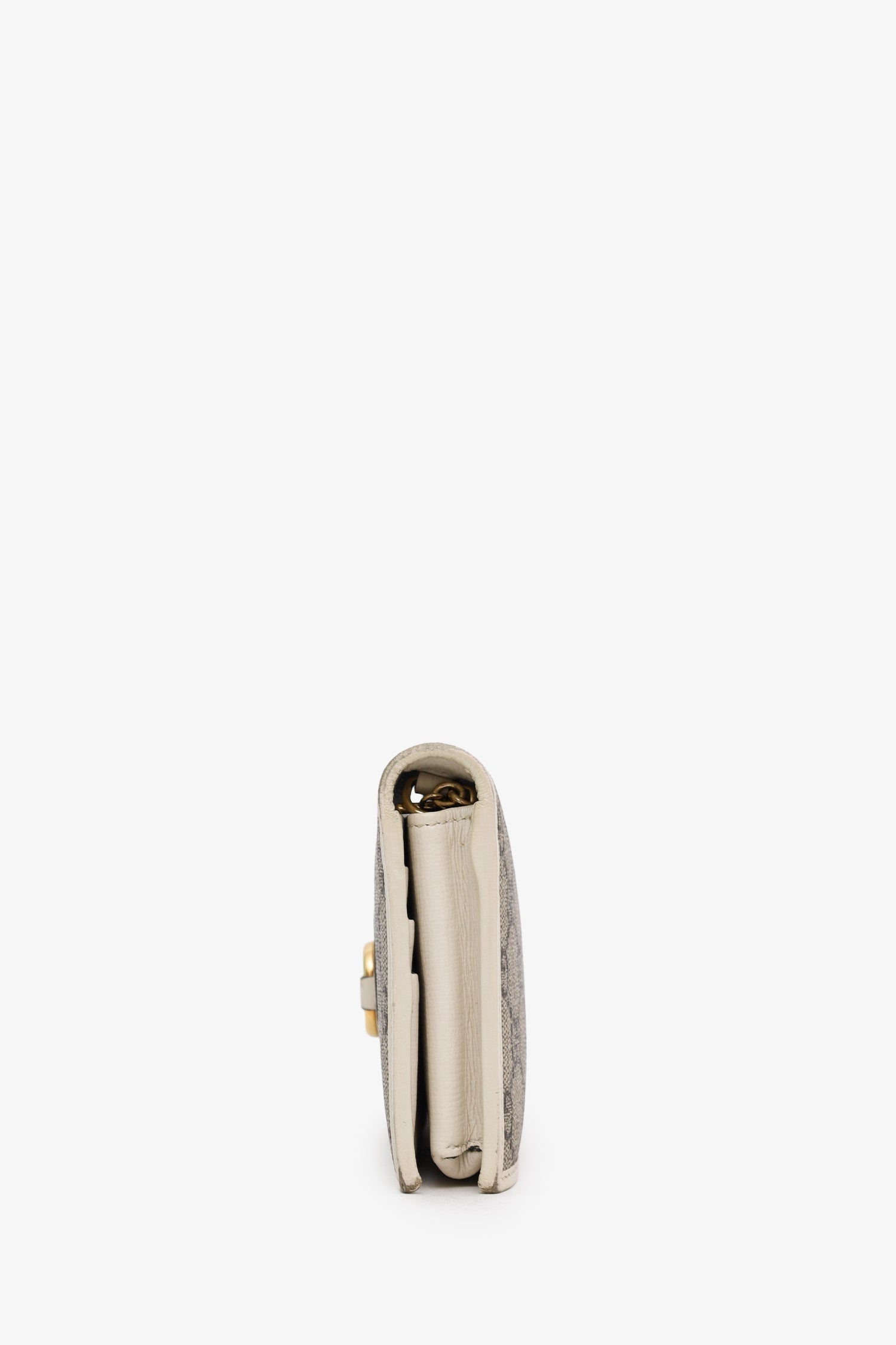 Gucci White Canvas/Leather Horsebit 1955 Wallet On Chain