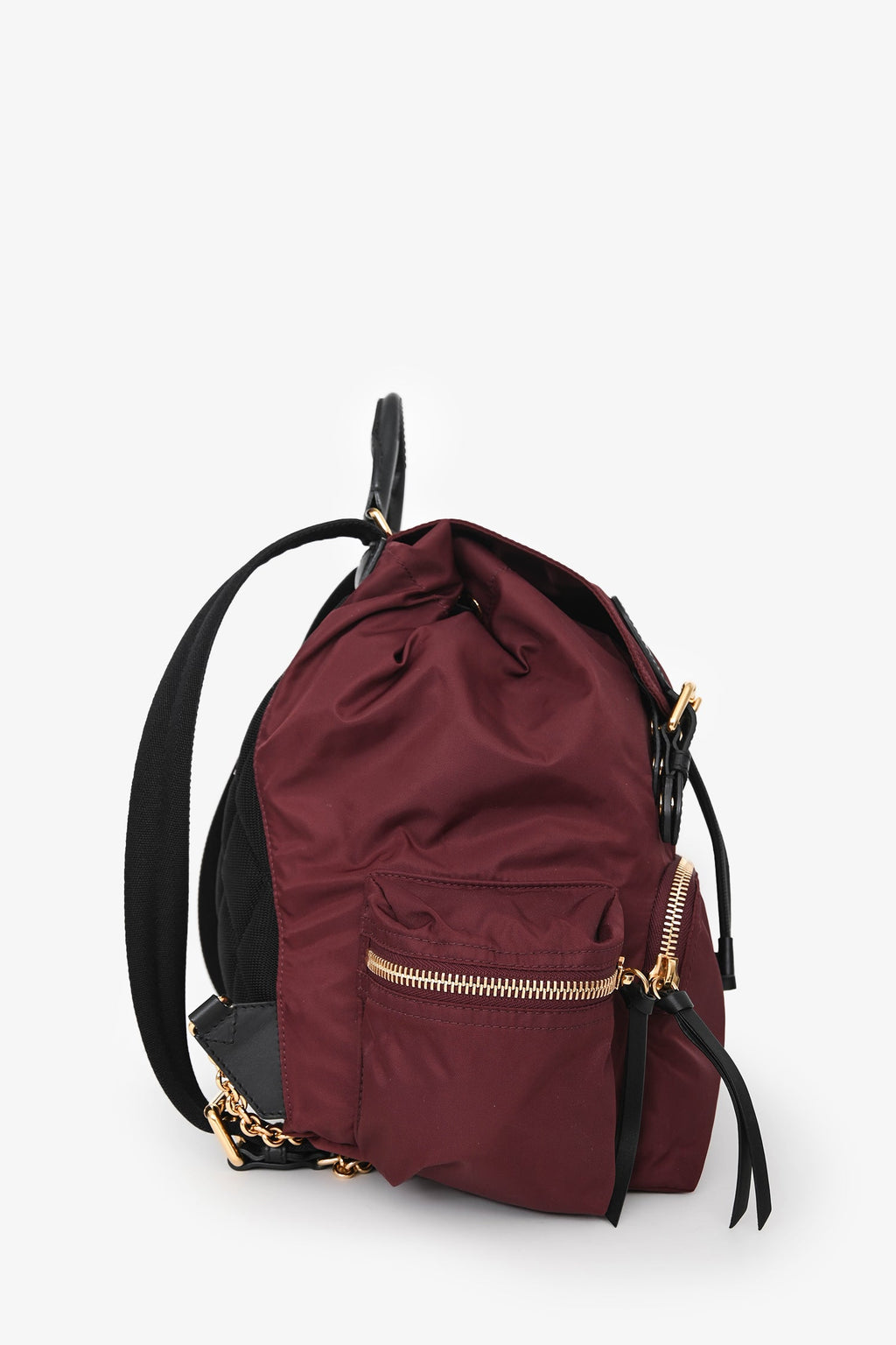 Burberry Burgundy Nylon Drawstring Backpack
