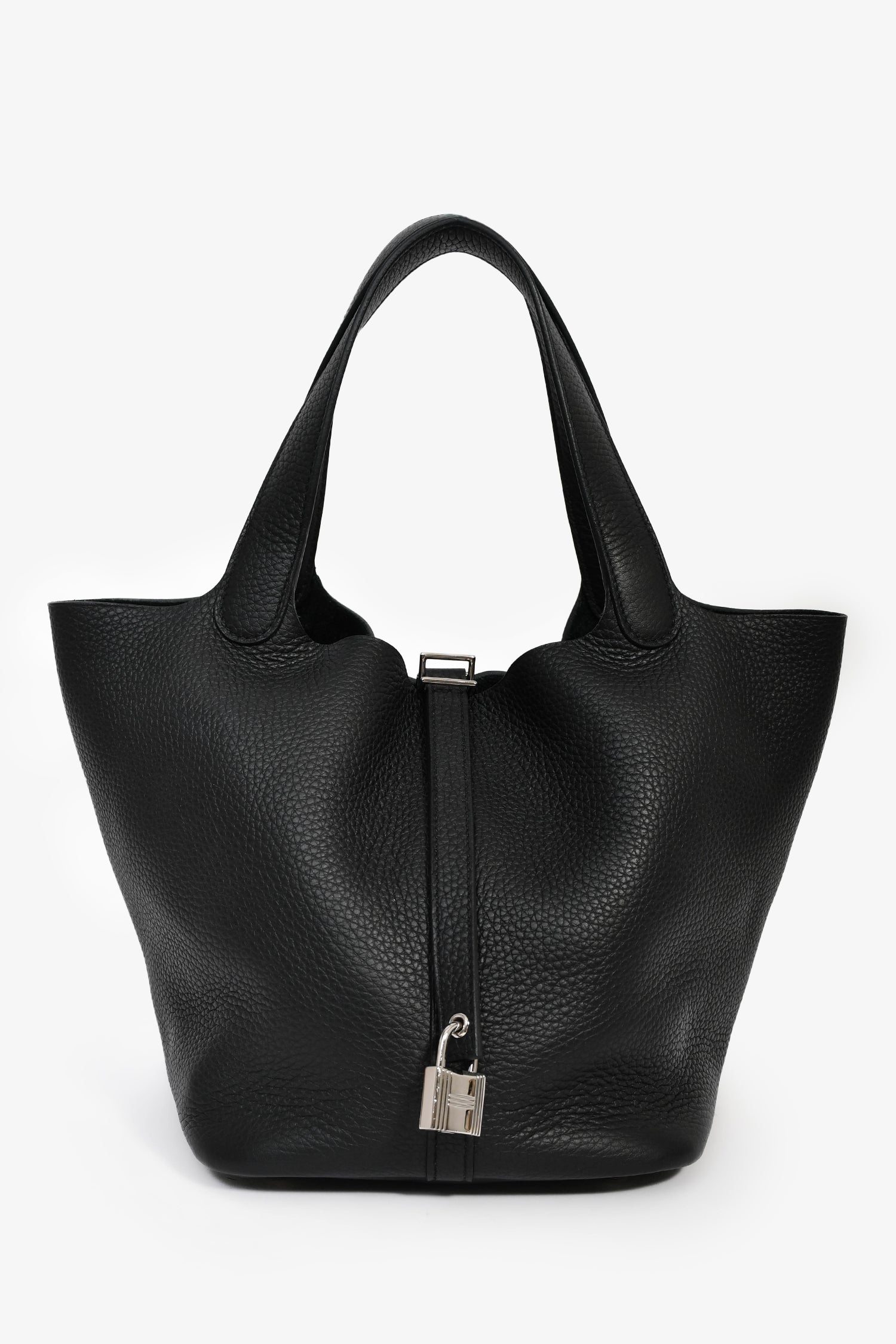 Hermès 2024 Black Clemence Leather Picotin 22