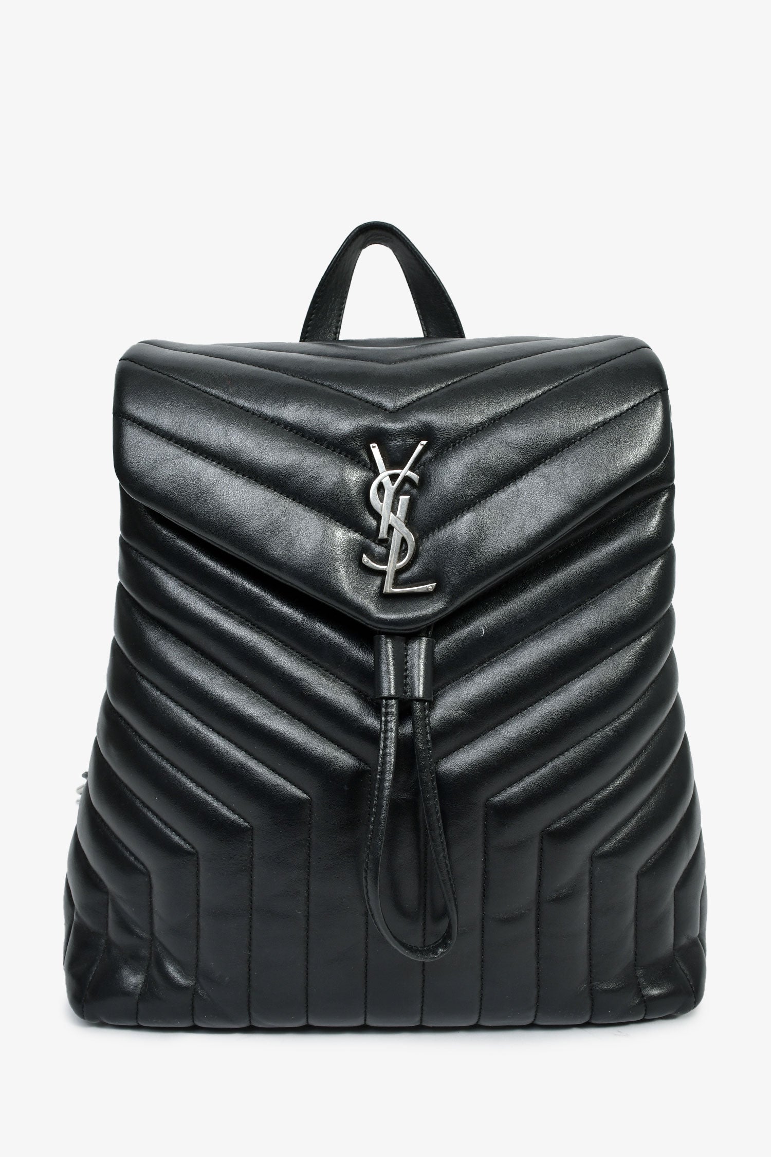 Saint Laurent Black Leather Medium LouLou Backpack