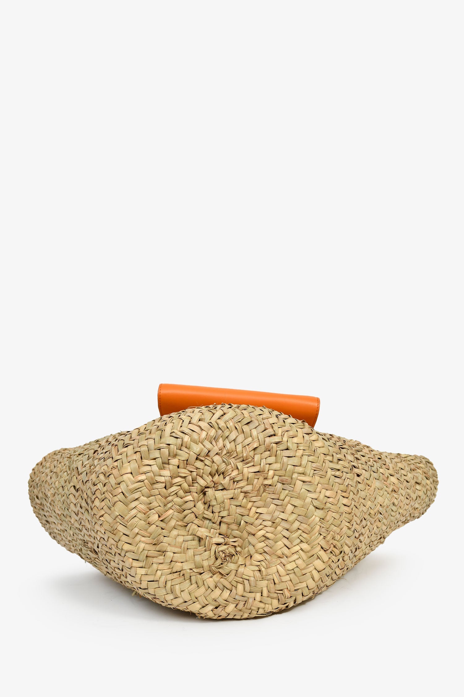 Dolce & Gabbana Straw/Leather Trim Orange Kendra Coffa Bag